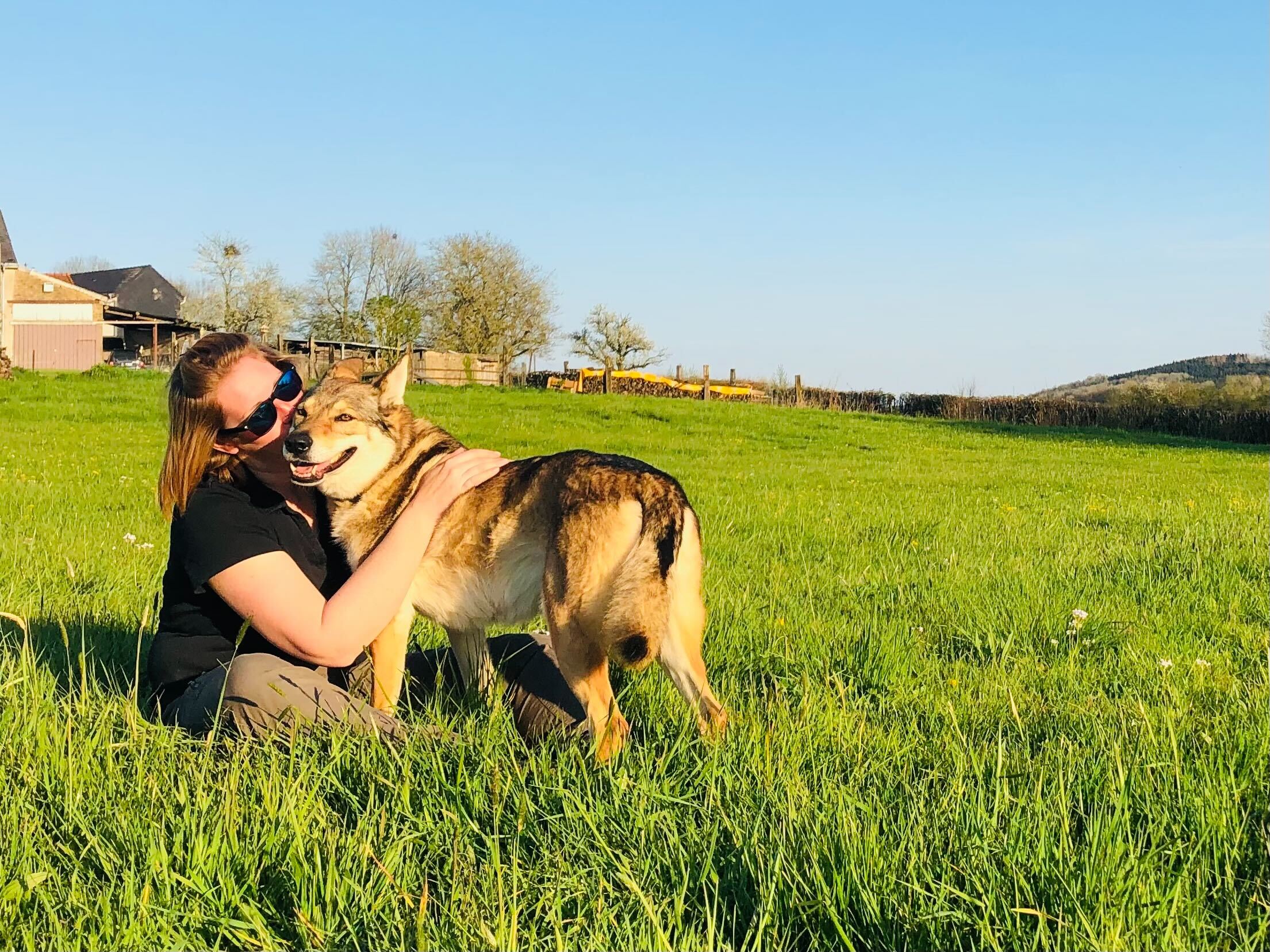 Céline forêt et un de ses chiens